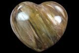 Colorful, Polished Petrified Wood Heart - Triassic #82745-1